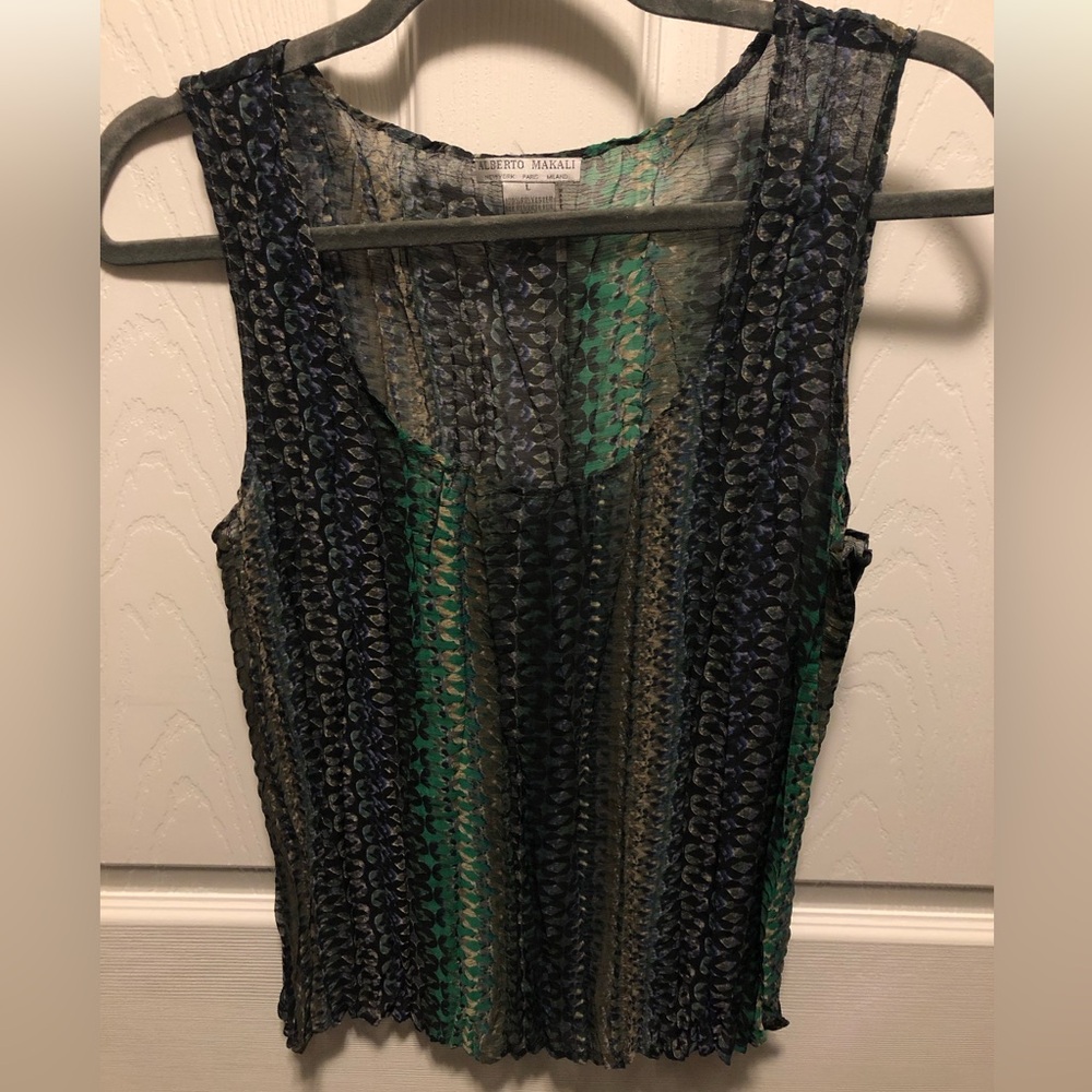 Alberto Makali sheer sleeveless top
